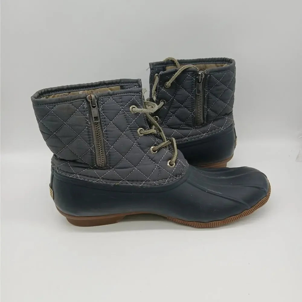 Sperry Women's Top-Sider Waterproof Rubber Quilted Duck Boots Blue Size 10